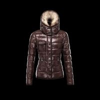 Mon-cler Down Mock Collar And Fur Cap Slim Warm Women Coats