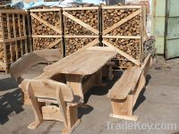 Bulgarian Rustic oak tables and benches for sale