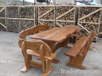 Bulgarian Rustic oak tables and benches for sale