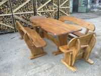 Bulgarian Rustic oak tables and benches for sale