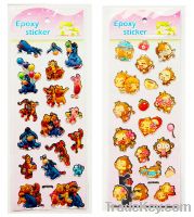 Sell cute cartoon animals epoxy sticker for kids