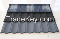 Steel base with zinc-aluminium material sand coated metal roofing tiles
