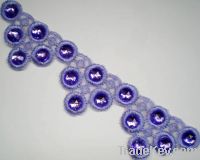 Sell 13mm Round Purple Acrylic Stone Sequin Beaded Trim