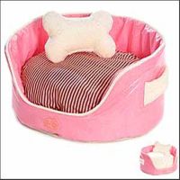 pink princess dog bed with bone pillow