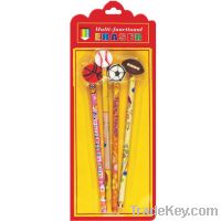 Sell 4pcs pencil with ball erasers set