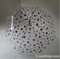 Sell fashion colorful printed POE transparent umbrella