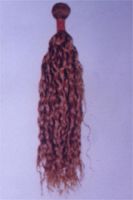 Sell 100% human hair weft with curl style