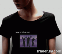 Sell led tshirt, el tshirt, Voice-activated music tshirt, fashion tshirt
