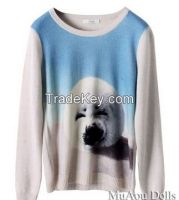 printing knitting woman cashmere pullover