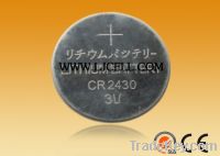 Sell CR2430 battery, button cell battery, lithium battery