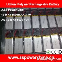 Sell 3.7V 1500mAh Lipo Rechargeable Battery Packs