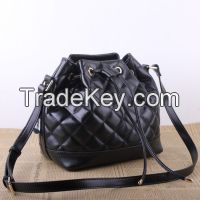 Leather Drawstring Bucket Bag (EF108811)