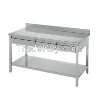 S/S worktable (with splash back or with drawers)