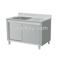 S/S sink with skirts or with sliding door