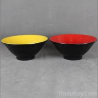 Sell 7.5" Melamine Bowl with artwork(black+yellow, black+red or other)