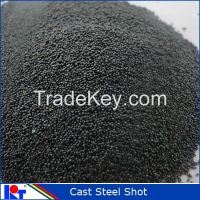 Shot peening of cast steel shot with high effiency