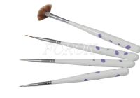 Nail art brushes with wood handle