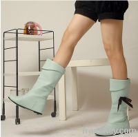 Sell Japanese style with bow inside woolen round pointy women's boot