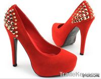 Sell 2012 Korean version matte rivet ultra high heel pumps Z0219 red