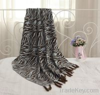 zebra-striped blanket