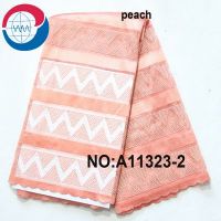 High quality peach color french lace, african tulle lace fabrics for party