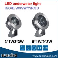 High power super quality waterproof ip68 9W/27W led RGB underwater light with DMX512/auto change color