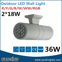 High bright warm white building facades led outdoor wall spotlight 18Wx2 36W