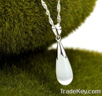 Sell Vintage Rhodium Plated Opal Stud 30% Silver Water Drop Necklace