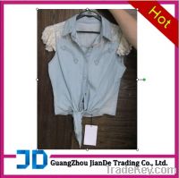 ladies' jeans cardigan with lace
