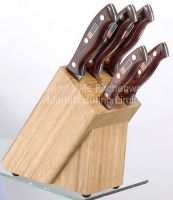 Sell wooden handle cutting knife block set