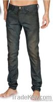 Regular leg Slim fit, Denim, Delave effect, dark wash, Four pockets.