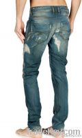 Slim fit, Delave effect, dark wash, Five pockets Straight leg