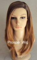 Dark Rooted Golden Blonde Straight Long Wig Synthetic Fiber Factory Price