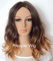 Medium Wavy Dip Dye Adjustable Cap Celebrity Synthetic Wig Supplier Factory Price