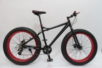 2014 Black with Red Rim Beach Cruiser 19" Fat Tire Bike Fatboy Bicycle Big Tire Snow Bike