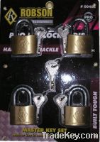 Arc type master-keyed brass padlock