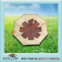 Sell 23" 2 fold windproof brown umbrella