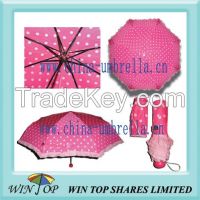 DOT Design Ladies Folding Umbrella with Lace