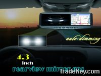 OEM repalcement-4.3inch car mirror GPS navigation with bluetooth
