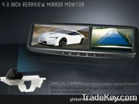 Sell  4.3 inch rearview mirror gps with car camera bluetooth