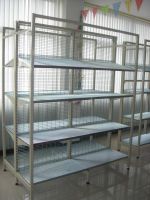 gondola shelving with mesh shelf