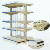 gondola shelving, with wire mesh back