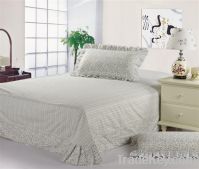 Sell cotton bed cover set with solid color