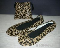 Rollable Leopard Ballet Lady Dancing Shoe Flat