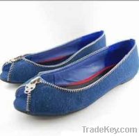 Soft PU Flat Lady Shoes with Pearls(PDX-19)