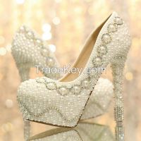 High Waterproof Platform Wedding Bridal Shoes