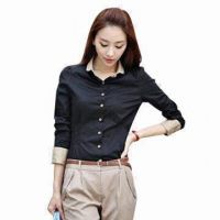 SY2409Women's  shirts with stand collar available in Black Color