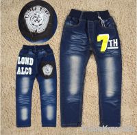 Sell Korean Style 100% Cotton Bleach Fashion Boys Jeans Cute Cool Kid Jeans