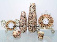 Sell Mosaic Glass Vase/Glass Clock/Glass Candle Holder(DE-062)