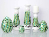 Sell Mosaic Glass Candle Sticker/Glass Lampshade for Decoration(DE-064